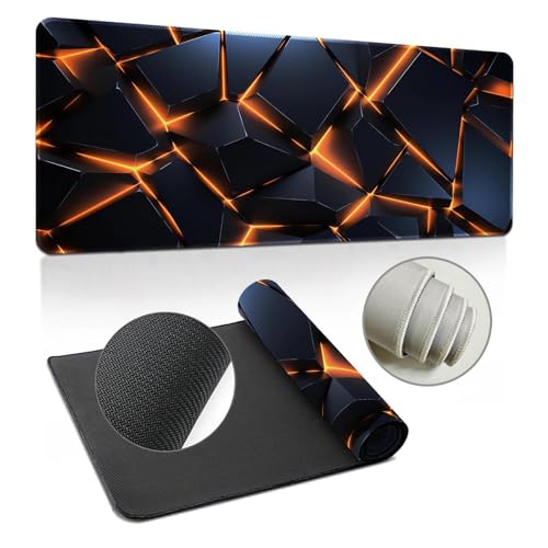 Surwin Mauspad Groß, Geometrisch Stil Mouse Pad Gaming Office Mousepad Mauspads Gaming Mat Pad rutschfest Desk Mat - Verbessert Präzision und Geschwindigkeit (Orange,400x800mm) von Surwin