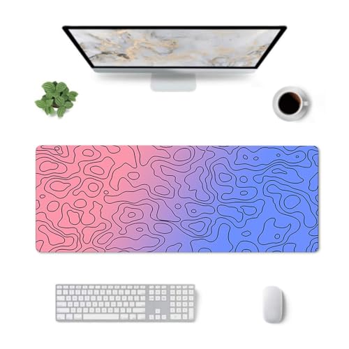 Surwin Mauspad Groß, Gradientenfarbe Mouse Pad Gaming Office Mousepad Mauspads Gaming Mat Pad rutschfest Desk Mat - Verbessert Präzision und Geschwindigkeit (Rosa + Blau,300x700mm) von Surwin