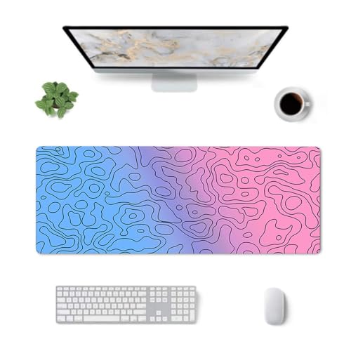 Surwin Mauspad Groß, Gradientenfarbe Mouse Pad Gaming Office Mousepad Mauspads Gaming Mat Pad rutschfest Desk Mat - Verbessert Präzision und Geschwindigkeit (Rosa + Lila,300x800mm) von Surwin