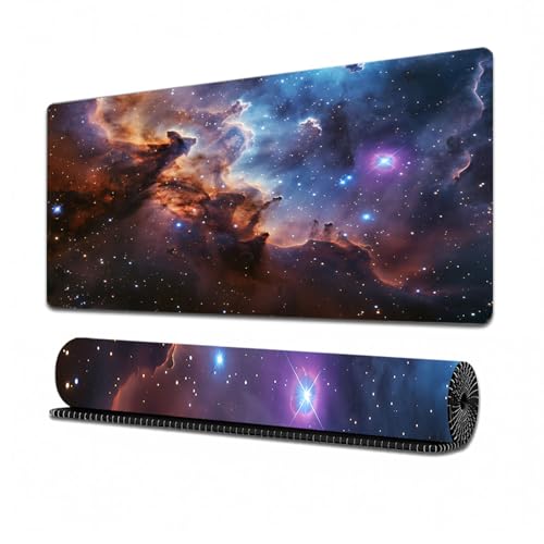 Surwin Mauspad Groß, Sternenhimmel Muster Mouse Pad Gaming Office Mousepad Mauspads Gaming Mat Pad rutschfest Desk Mat - Verbessert Präzision und Geschwindigkeit (300x600mm,Stern) von Surwin