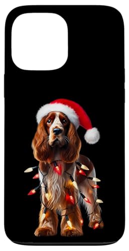 Hülle für iPhone 13 Pro Max Sussex Spaniel Hund Weihnachtsmannmütze Weihnachtsbeleuchtung Besitzer Mama von Sussex Spaniel Dog Christmas Products