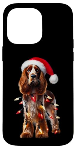 Hülle für iPhone 14 Pro Max Sussex Spaniel Hund Weihnachtsmannmütze Weihnachtsbeleuchtung Besitzer Mama von Sussex Spaniel Dog Christmas Products