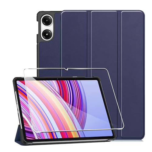 Suttkue Schutzhülle für Xiaomi Redmi Pad Pro, hochwertige Hartschale, leicht, hochwertiges PU, kratzfest, mit Standfunktion und automatischer Sleep/Wake-Funktion, 30,7 cm (12,1 Zoll), Blau von Suttkue