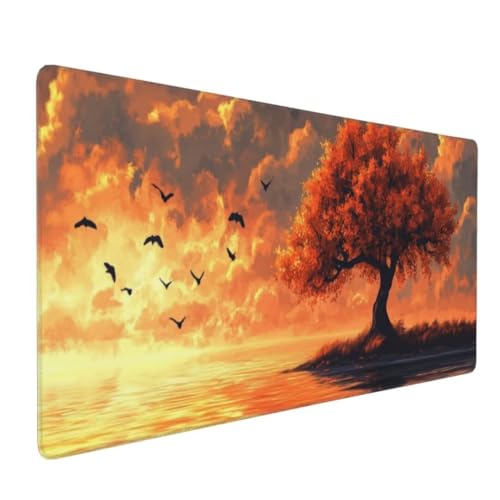 Baum See Mauspad XXL Mauspad 900x500x3mm Schreibtischunterlage, Wasserdicht Mauspad anime Mousepad XXL, Gaming Mauspad Groß Verbessert Präzision und Geschwindigkeit, für Gaming Zubehör Zimmer Deko von Suuiizaa