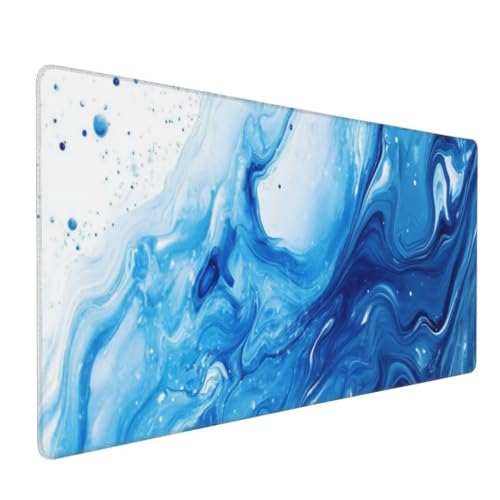 Blau Kunst Mauspad XXL Mauspad 800x400x3mm Schreibtischunterlage, Wasserdicht Mauspad anime Mousepad XXL, Gaming Mauspad Groß Verbessert Präzision und Geschwindigkeit, für Gaming Zubehör Zimmer Deko von Suuiizaa