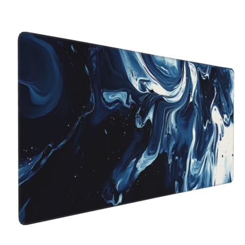 Kunst Blau Mauspad XXL Mauspad 800x400x3mm Schreibtischunterlage, Wasserdicht Mauspad anime Mousepad XXL, Gaming Mauspad Groß Verbessert Präzision und Geschwindigkeit, für Gaming Zubehör Zimmer Deko von Suuiizaa