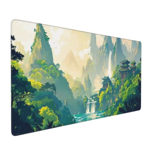 Landschaft Wald Mauspad XXL Mauspad 900x500x3mm Schreibtischunterlage,Wasserdicht Mauspad anime Mousepad XXL,Gaming Mauspad Groß Verbessert Präzision und Geschwindigkeit,für Gaming Zubehör Zimmer Deko von Suuiizaa