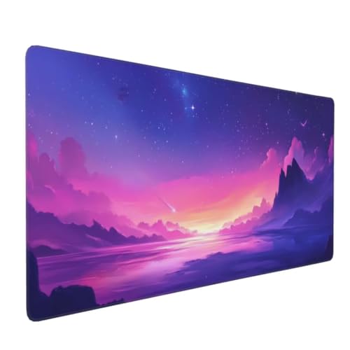 Lila See Mauspad XXL Mauspad 1400x600x3mm Schreibtischunterlage, Wasserdicht Mauspad anime Mousepad XXL, Gaming Mauspad Groß Verbessert Präzision und Geschwindigkeit, für Gaming Zubehör Zimmer Deko von Suuiizaa