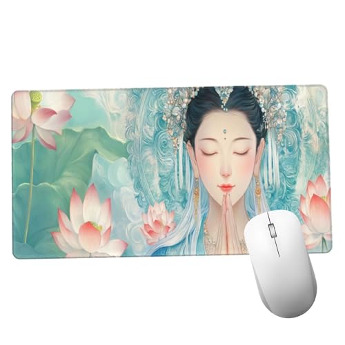 Mauspad Rosa Schreibtisch Unterlegmatte XXL 1200x600x3mm Desk Protector Matte mit Anti-Rutsch Basis,Mouse Pad Wasserdicht und Langlebig,für Gaming,Büro,Verbessert Präzision Geschwindigkei Lotus Y260 von Suuiizaa