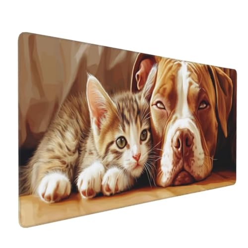 Niedlich Katze Mauspad XXL Mauspad 900x400x3mm Schreibtischunterlage,Wasserdicht Mauspad anime Mousepad XXL,Gaming Mauspad Groß Verbessert Präzision und Geschwindigkeit,für Gaming Zubehör Zimmer Deko von Suuiizaa