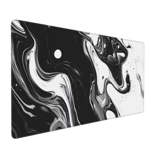 Schwarz Marmor Mauspad XXL Mauspad 900x400x3mm Schreibtischunterlage,Wasserdicht Mauspad anime Mousepad XXL,Gaming Mauspad Groß Verbessert Präzision und Geschwindigkeit,für Gaming Zubehör Zimmer Deko von Suuiizaa