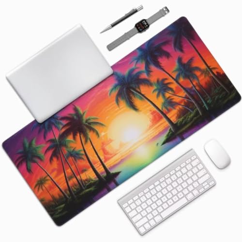 Sonnenuntergang Mauspad XXL Mauspad 800x400 mm Schreibtischunterlage, Wasserdicht Mauspad Landschaft Mousepad XXL, Gaming Mauspad Groß Rutschfeste Unterseite, für Gaming Zubehör Zimmer Deko -MU814 von Suuiizaa