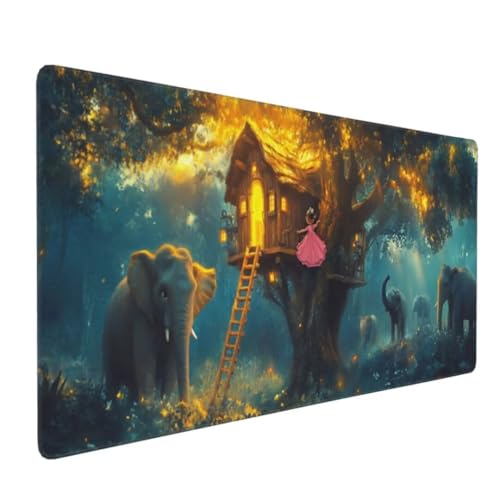 Traum Wald Mauspad XXL Mauspad 1400x600x3mm Schreibtischunterlage, Wasserdicht Mauspad anime Mousepad XXL, Gaming Mauspad Groß Verbessert Präzision und Geschwindigkeit, für Gaming Zubehör Zimmer Deko von Suuiizaa