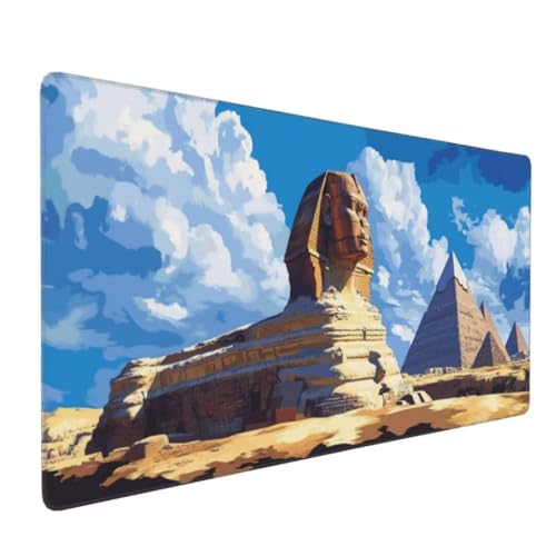 Vintage Ägypten Mauspad XXL Mauspad 900x500x3mm Schreibtischunterlage,Wasserdicht Mauspad anime Mousepad XXL,Gaming Mauspad Groß Verbessert Präzision und Geschwindigkeit,für Gaming Zubehör Zimmer Deko von Suuiizaa