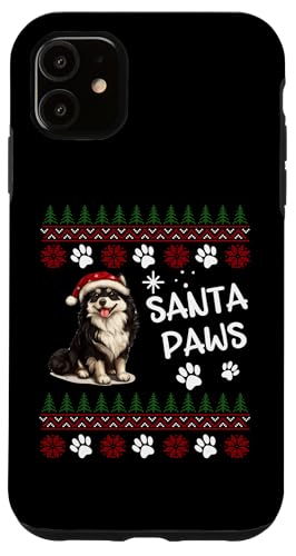 Hülle für iPhone 11 Niedlicher schwedischer Lapphund-Hund, hässliche Weihnachtsmannpfoten von Swedish Lapphund Christmas Dog Breed Designs