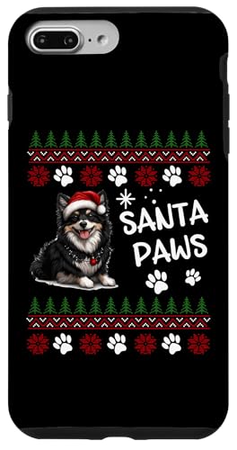 Hülle für iPhone 7 Plus/8 Plus Niedlicher schwedischer Lapphund-Hund, hässliche Weihnachtsmannpfoten von Swedish Lapphund Christmas Dog Breed Designs