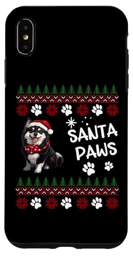 Hülle für iPhone XS Max Niedlicher schwedischer Lapphund-Hund, hässliche Weihnachtsmannpfoten von Swedish Lapphund Christmas Dog Breed Designs