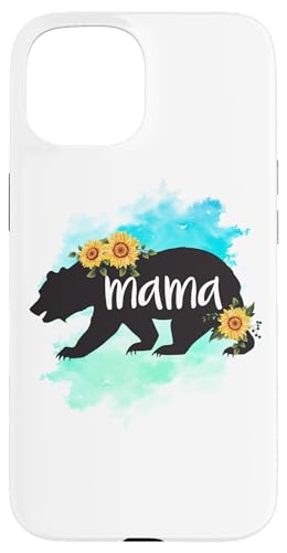 Hülle für iPhone 15 Mama Bär Sonnenblumen-Aquarell von SweetClassy TS Designs