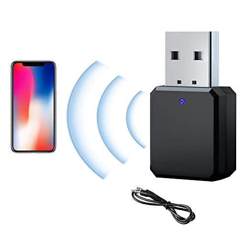 Swetup USB Bluetooth Adapter Auto, USB Bluetooth EmpfäNger 5.1 mit 3.5mm Audiokabel, Audio Receiver, AUX/USB Dual Ausgang, Bluetooth Sender und Empfänger für TV, Kopfhörer, Stereoanlage und Auto von Swetup
