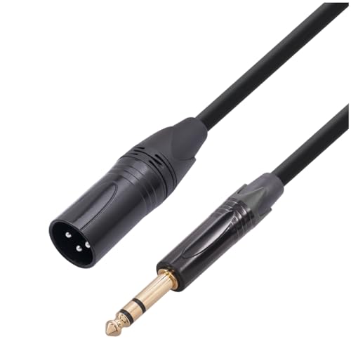 Swiixxer 6,35-Mm-Auf-XLR-Klinken-Audiokabel, 6,35-Mm-Stecker auf 3-Poligen XLR-Stecker, Symmetrisches Schnittstellenkabel für Mikrofon, 1,8 Meter, Langlebig, Einfach zu Verwenden von Swiixxer