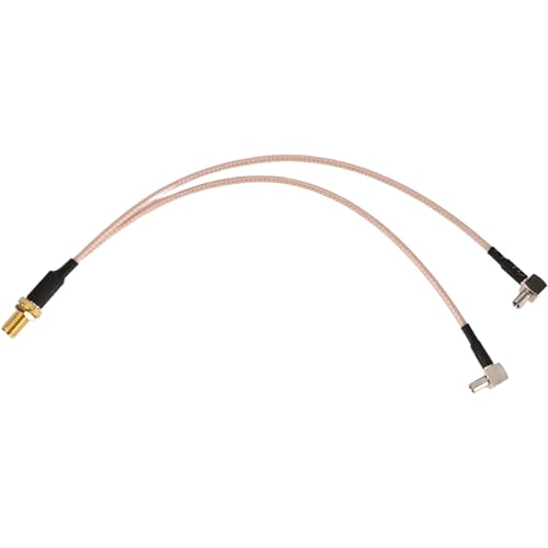 Swiixxer 8 SMA Buchse zu Y Typ 2 X TS9 Winkelstecker Splitter Combiner Kabel, Gold und Silber von Swiixxer