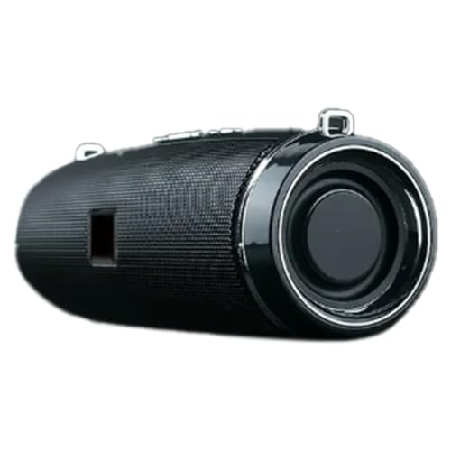 Swiixxer Drahtloser 3D-Surround-Bluetooth-Lautsprecher für Den Außenbereich, Kabelloser Bluetooth-Lautsprecher, 200 W, Tragbarer Hochleistungs-Bass, /FM (Schwarz) von Swiixxer