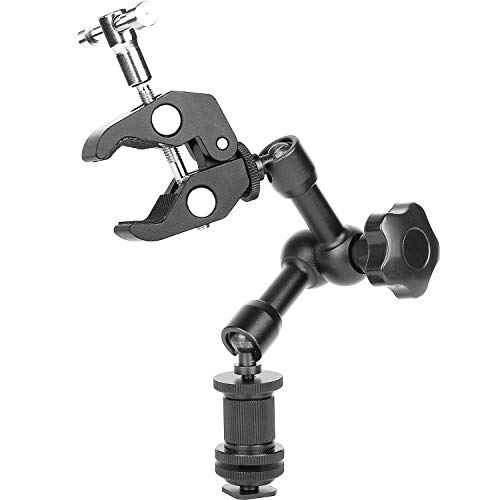 Swiixxer Magic Arm 7 Articulating Friction Arm Super Clamp Adjustable Rod Klemmzange Clip Mit 1/4 Und 3/8 Gewinde Für DSLR-Kamera Rig/LCD-Monitor/Led-Leuchten/Blitzlicht von Swiixxer