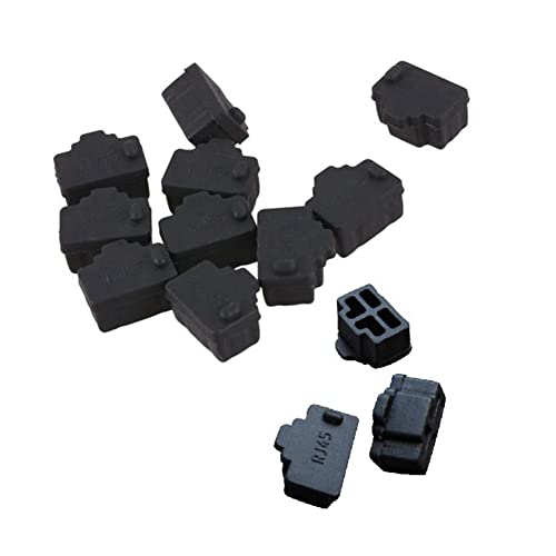 Swiixxer RJ45 Staubschutzstecker Schwarz Ethernet Hub Port RJ45 Staubschutzkappe Schutzstecker für RJ45 Buchse von Swiixxer