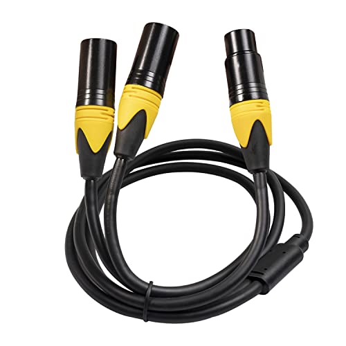 Swiixxer XLR-Splitterkabel, 3-Polige XLR-Buchse auf XLR-Stecker, Audiokabel, Y-Kabel, Symmetrischer Mikrofon-Splitter, Audioadapter von Swiixxer