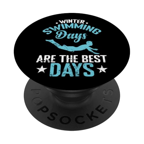 Winter Schwimmen die besten Tage PopSockets Klebender PopGrip von Swimming water cold winter ice Health frosty