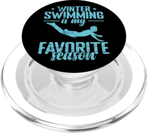 Winterschwimmen ist meine Lieblingsjahreszeit PopSockets PopGrip für MagSafe von Swimming water cold winter ice Health frosty