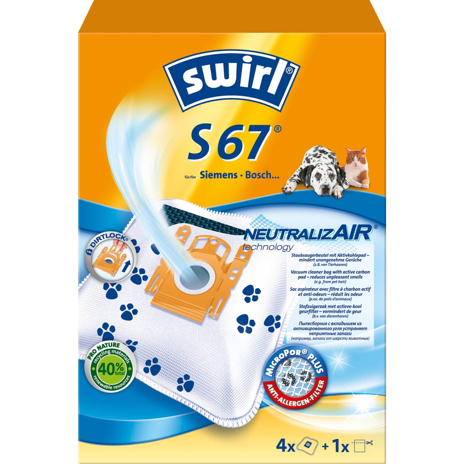 Staubsaugerbeutel S67 NeutralizAir von Swirl