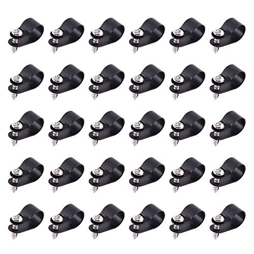 Swpeet 60 Stück schwarze 1/2 Zoll Nylon Kunststoff R-Type Kabelclips Klemm-Kit Nylon Schraubmontage Schnurbefestigungsclips mit 60 Stück Schrauben für Drahtmanagement Swpeet 60 Stück schwarze 1/2 Zoll Nylon Kunststoff R-Type Kabelclips Klemm-Kit Nylon Schraubmontage Schnurbefestigungsclips mit 60 Stück Schrauben für Drahtmanagement von Swpeet