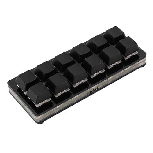 12-Tasten-Gaming-Tastatur, USB Typ C, Kabelgebunden, Programmierbar, RGB, Kleine Mechanische Rote Schaltertastatur mit Speicherfunktion, Verknüpfungen, Hot-Swap-fähige Schalter, von Sxhlseller