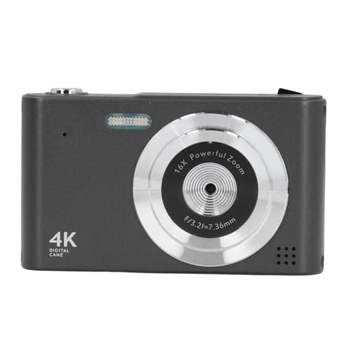 Digitalkamera 4K 48MP Vlogging Kamera mit Autofokus, 16 fachem Digitalzoom, 2,4 Zoll Großbildschirm, Tragbare CCD Kamera für Reisen (Black) von Sxhlseller