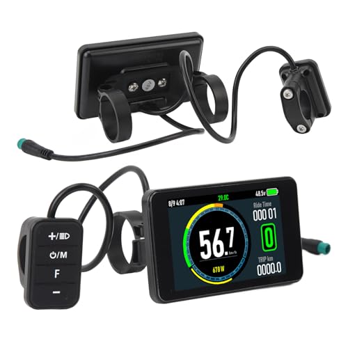 Elektrisches Fahrrad LCD Display, T8, 24 V, 36 V, 48 V, 52 V, 60 V, 72 V, E Bike Computer, Display Messgerät, Bedienfeld, Wasserdichter, Bunter Bildschirm, Fahrrad Tachometer, E von Sxhlseller