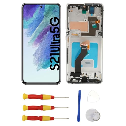 Sxhlseller Für Galaxy S21 Ultra 5G G998U G998B G998FDS OLED Bildschirm Touch Montage mit Rahmen in Originalgröße und Fingerabdruckfunktion, Telefon Digitalisierer, Komplett Montierte von Sxhlseller