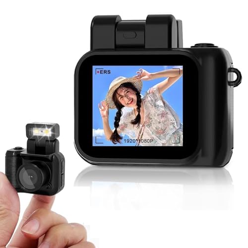 Mini Digitalkameras Als Schlüsselanhänger, 1080P HD Micro DV/Camcorder, Tragbare Kettenkamera mit Blitzlicht, Kleiner CDD Kamera Camcorder für Drinnen und Draußen (128G) von Sxhlseller