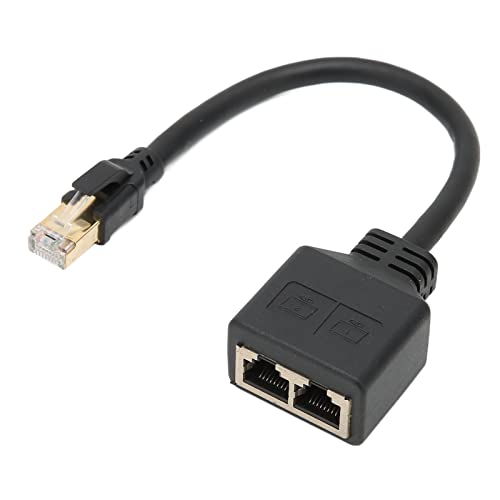 RJ45 Ethernet Splitter 1 auf 2 Port, RJ45 Ethernet Netzwerkkabeladapter, RJ45 1 Stecker auf 2 Buchsen LAN Ethernet Kabel Splitter Adapter, CAT7 Internetkabelverlängerung für das von Sxhlseller