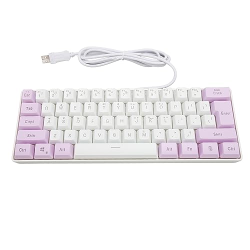 Sxhlseller 60% Kabelgebundene Gaming-Tastatur, USB, 61 Tasten, RGB-Hintergrundbeleuchtung, Kompakte -Tastatur für Mädchen, PC-Gamer, Schreibkraft, Reisen, Zuhause, Büro von Sxhlseller