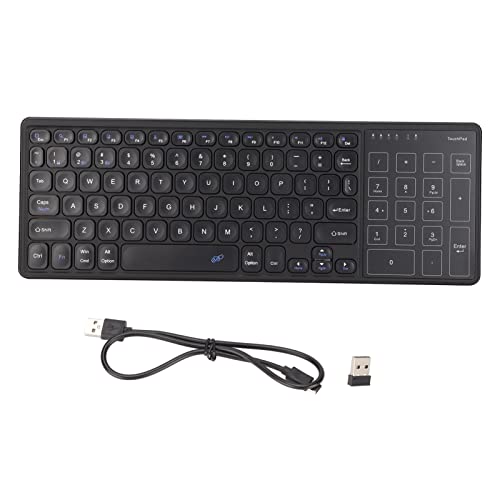 Sxhlseller 78-Tasten-Tastatur mit 17-Tasten-Touchpad, Kabellose 2,4-G-Tastatur mit Numerischem Touchpad, Kabellose Tastatur mit USB-Empfänger für Freunde, Familie(Schwarz) von Sxhlseller