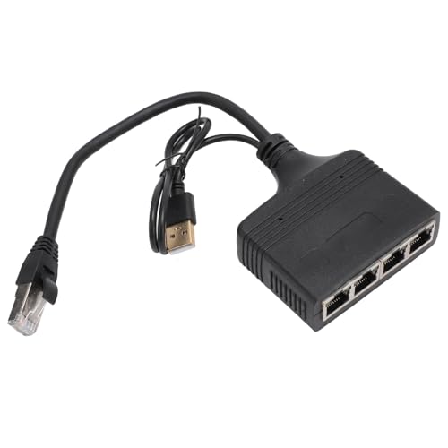 Sxhlseller Ethernet Splitter, Ladeunterstützung, 1 in 4 Out, 1000 Mbit/s Übertragungsgeschwindigkeit, Breite Kompatibilität, RJ45 Netzwerk Splitter für Cat5 Cat5e Cat6 Cat7 Cat8 Kabel von Sxhlseller