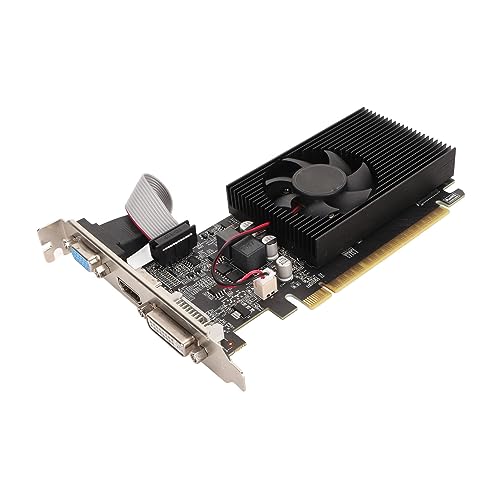 Sxhlseller GT730-Grafikkarte, 4G DDR3B 128-Bit-Video-Grafikkarten Unterstützen VGA DVI HDMI, Einzellüfter-Low-Profile-Grafikkarte, PCI Express 2.0 X16 von Sxhlseller