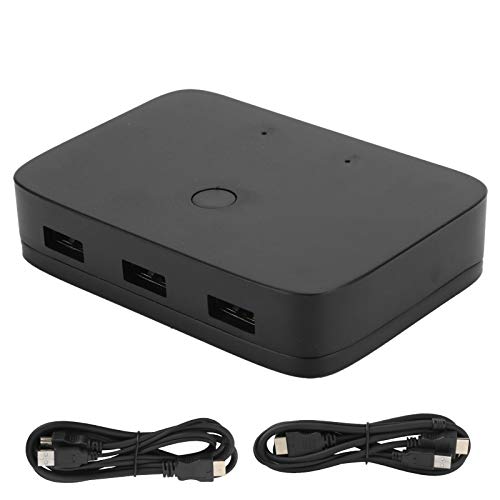 Sxhlseller HDMI 1.4 KVM Switcher Box, 2-Port-Computer-Host 2-in-1-out USB-Sharing-Maus-Tastaturdrucker 201H für Windows/Linux/Mac-System mit HDMI-Kabel und USB-Kabel von Sxhlseller