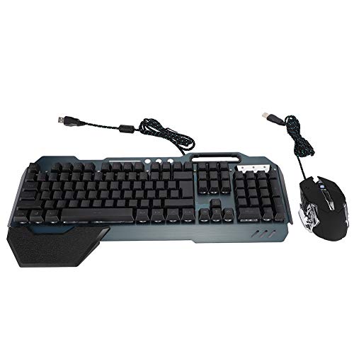 Mechanische Tastatur und Maus, Zweifarbige Injektionstastenkappe, USB Kabel, Mechanische Tastatur, wasserdichte Gaming Tastatur und Maus Kombination, für Windows PC Gamer von Sxhlseller