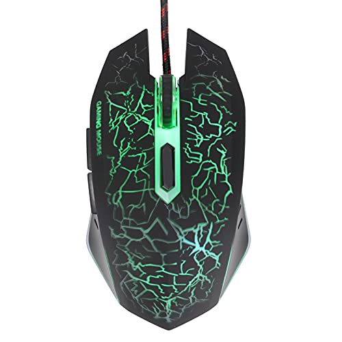 Sxhlseller Q7 Kabelgebundene Gaming Maus, Ergonomische USB Maus mit Mehrstufiger DPI, PC Gaming Mäuse für Siege, Optische Office Maus, Plug and Play, Keine Treiber Erforderlich, für Zuhause (Schwarz) von Sxhlseller