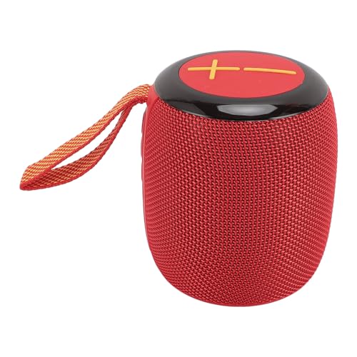 Sxhlseller Tragbarer Bluetooth Lautsprecher, Wasserfester Duschlautsprecher mit Surround Sound, Farbenfrohen Lichteffekten, Outdoor Lautsprecher für Party, Camping (Rot) von Sxhlseller