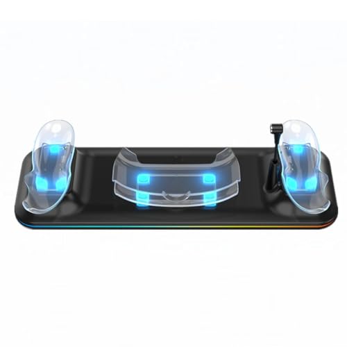 Sxhlseller VR-Headset-Controller-Ladestation, Ständer mit RGB-Licht, 2 X 1200-mAh-Akkus, Typ-C-Schnittstelle (Black) von Sxhlseller