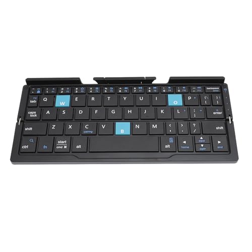 Sxhlseller Zusammenklappbare Bluetooth Tastatur, Faltbare Kabellose Taschentastatur mit Gehäuse aus Aluminiumlegierung für für Android für Win, Tragbare Leise MiniReisetastatur von Sxhlseller