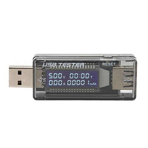 USB Leistungsmesser, USB Ladegerät, LCD Anzeige, Transparent, Tragbar, Strom Spannungs Ladetester, 3,5‑20 V, 0‑3,3 A für Laptops, Telefone und Ladegeräte von Sxhlseller